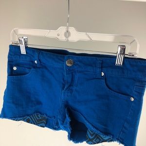 New blue denim shorts
